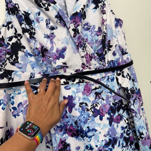Lane Bryant Purple and White Floral Midi Dress - Picture 4 of 7